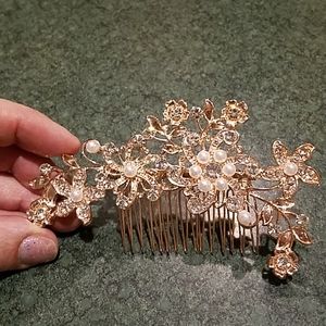 Wedding Bridal Prom Rhinestone Pearl Hair comb